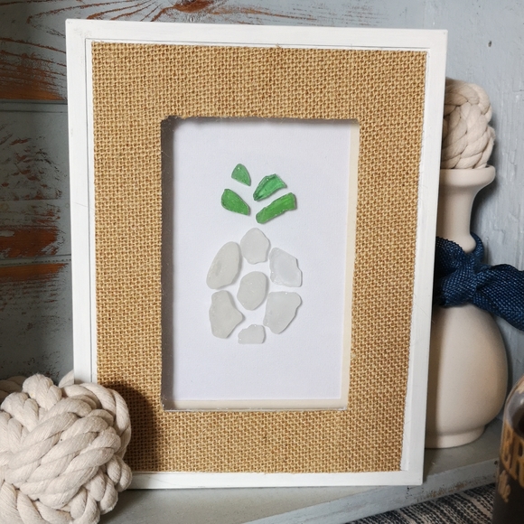 "Pineapple" beach glass art - Picture 1 of 1